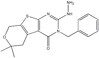 3-benzyl-2-hydrazino-6,6-dimethyl-3,5,6,8-tetrahydro-4H-pyrano[4',3':4,5]thieno[2,3-d]pyrimidin-4-one 结构式