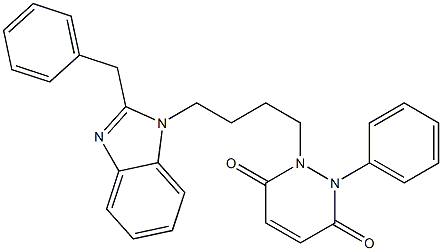 1-[4-(2-benzyl-1H-benzimidazol-1-yl)butyl]-2-phenyl-1,2-dihydro-3,6-pyridazinedione 结构式