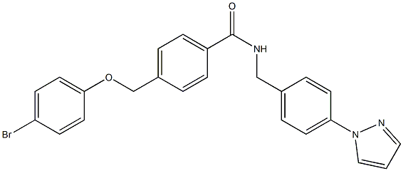 4-[(4-bromophenoxy)methyl]-N-[4-(1H-pyrazol-1-yl)benzyl]benzamide 结构式