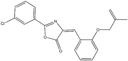 2-(3-chlorophenyl)-4-{2-[(2-methyl-2-propenyl)oxy]benzylidene}-1,3-oxazol-5(4H)-one 结构式