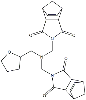 4-{[[(3,5-dioxo-4-azatricyclo[5.2.1.0~2,6~]dec-8-en-4-yl)methyl](tetrahydrofuran-2-ylmethyl)amino]methyl}-4-azatricyclo[5.2.1.0~2,6~]dec-8-ene-3,5-dione 结构式