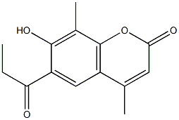 7-hydroxy-4,8-dimethyl-6-propionyl-2H-chromen-2-one 结构式