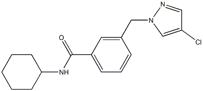 3-[(4-chloro-1H-pyrazol-1-yl)methyl]-N-cyclohexylbenzamide 结构式