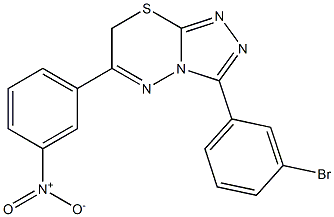 3-(3-bromophenyl)-6-{3-nitrophenyl}-7H-[1,2,4]triazolo[3,4-b][1,3,4]thiadiazine 结构式