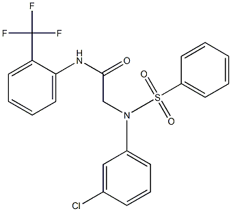 2-[3-chloro(phenylsulfonyl)anilino]-N-[2-(trifluoromethyl)phenyl]acetamide 结构式