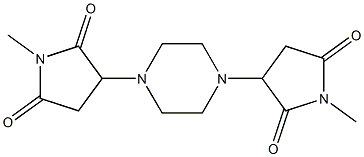 1-methyl-3-[4-(1-methyl-2,5-dioxo-3-pyrrolidinyl)-1-piperazinyl]-2,5-pyrrolidinedione 结构式