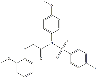 4-chloro-N-[(2-methoxyphenoxy)acetyl]-N-(4-methoxyphenyl)benzenesulfonamide 结构式