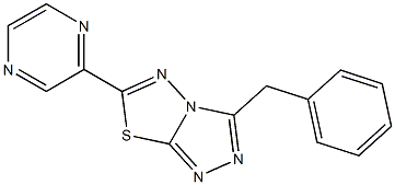 3-benzyl-6-(2-pyrazinyl)[1,2,4]triazolo[3,4-b][1,3,4]thiadiazole 结构式