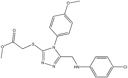 methyl {[5-[(4-chloroanilino)methyl]-4-(4-methoxyphenyl)-4H-1,2,4-triazol-3-yl]sulfanyl}acetate 结构式