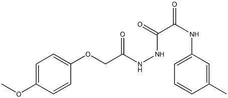 2-{2-[(4-methoxyphenoxy)acetyl]hydrazino}-N-(3-methylphenyl)-2-oxoacetamide 结构式