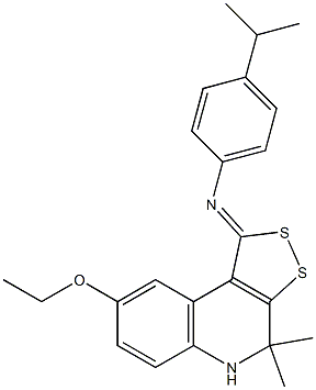 N-(8-ethoxy-4,4-dimethyl-4,5-dihydro-1H-[1,2]dithiolo[3,4-c]quinolin-1-ylidene)-N-(4-isopropylphenyl)amine 结构式