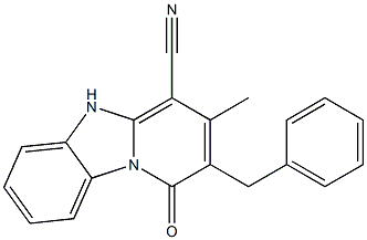 2-benzyl-3-methyl-1-oxo-1,5-dihydropyrido[1,2-a]benzimidazole-4-carbonitrile 结构式