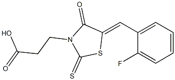 3-[5-(2-fluorobenzylidene)-4-oxo-2-thioxo-1,3-thiazolidin-3-yl]propanoic acid 结构式