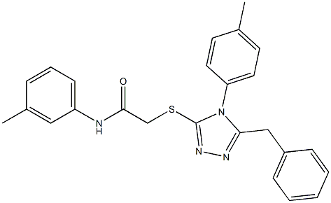 2-{[5-benzyl-4-(4-methylphenyl)-4H-1,2,4-triazol-3-yl]sulfanyl}-N-(3-methylphenyl)acetamide 结构式