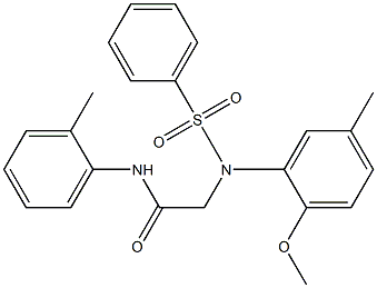 2-[2-methoxy-5-methyl(phenylsulfonyl)anilino]-N-(2-methylphenyl)acetamide 结构式