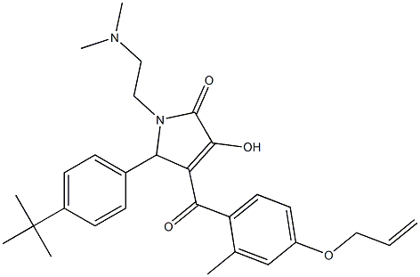 4-[4-(allyloxy)-2-methylbenzoyl]-5-(4-tert-butylphenyl)-1-[2-(dimethylamino)ethyl]-3-hydroxy-1,5-dihydro-2H-pyrrol-2-one 结构式