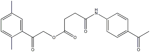 2-(2,5-dimethylphenyl)-2-oxoethyl 4-(4-acetylanilino)-4-oxobutanoate 结构式