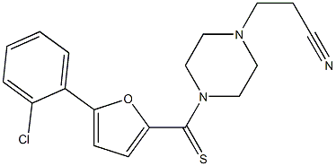 3-(4-{[5-(2-chlorophenyl)-2-furyl]carbothioyl}piperazin-1-yl)propanenitrile 结构式