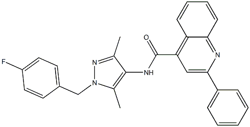 N-[1-(4-fluorobenzyl)-3,5-dimethyl-1H-pyrazol-4-yl]-2-phenyl-4-quinolinecarboxamide 结构式