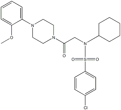 4-chloro-N-cyclohexyl-N-{2-[4-(2-methoxyphenyl)-1-piperazinyl]-2-oxoethyl}benzenesulfonamide 结构式