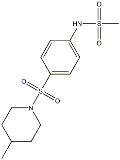 N-{4-[(4-methyl-1-piperidinyl)sulfonyl]phenyl}methanesulfonamide 结构式