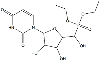 diethyl [5-(2,4-dioxo-3,4-dihydro-1(2H)-pyrimidinyl)-3,4-dihydroxytetrahydro-2-furanyl](hydroxy)methylphosphonate 结构式
