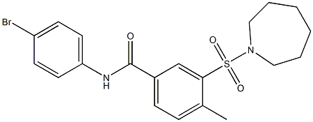 3-(1-azepanylsulfonyl)-N-(4-bromophenyl)-4-methylbenzamide 结构式