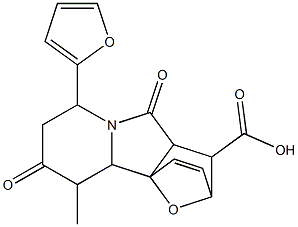 6-(2-furyl)-3-methyl-4,8-dioxo-14-oxa-7-azatetracyclo[9.2.1.0~1,9~.0~2,7~]tetradec-12-ene-10-carboxylic acid 结构式