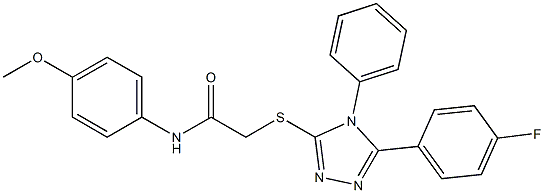 2-{[5-(4-fluorophenyl)-4-phenyl-4H-1,2,4-triazol-3-yl]sulfanyl}-N-(4-methoxyphenyl)acetamide 结构式