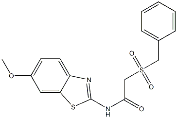 2-(benzylsulfonyl)-N-(6-methoxy-1,3-benzothiazol-2-yl)acetamide 结构式