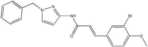 N-(1-benzyl-1H-pyrazol-3-yl)-3-(3-bromo-4-methoxyphenyl)acrylamide 结构式