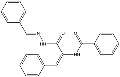 N-{1-[(2-benzylidenehydrazino)carbonyl]-2-phenylvinyl}benzamide 结构式