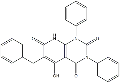 6-benzyl-5-hydroxy-1,3-diphenylpyrido[2,3-d]pyrimidine-2,4,7(1H,3H,8H)-trione 结构式