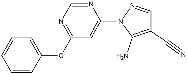 5-amino-1-(6-phenoxy-4-pyrimidinyl)-1H-pyrazole-4-carbonitrile 结构式