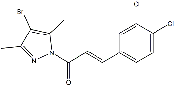 4-bromo-1-[3-(3,4-dichlorophenyl)acryloyl]-3,5-dimethyl-1H-pyrazole 结构式