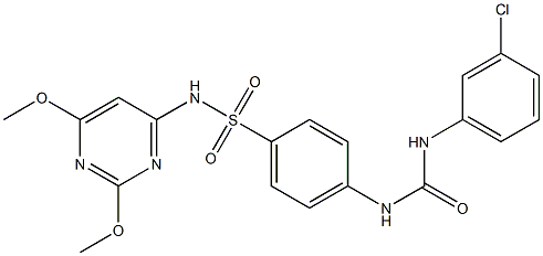 4-{[(3-chloroanilino)carbonyl]amino}-N-(2,6-dimethoxy-4-pyrimidinyl)benzenesulfonamide 结构式