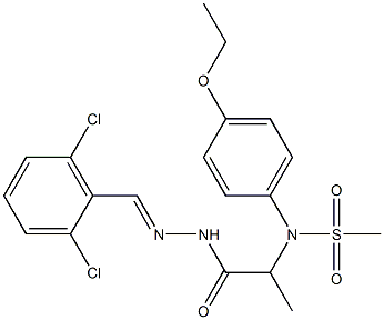 N-{2-[2-(2,6-dichlorobenzylidene)hydrazino]-1-methyl-2-oxoethyl}-N-(4-ethoxyphenyl)methanesulfonamide 结构式