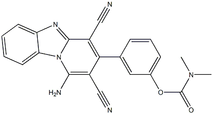 3-(1-amino-2,4-dicyanopyrido[1,2-a]benzimidazol-3-yl)phenyl dimethylcarbamate 结构式