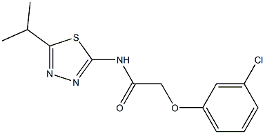 2-(3-chlorophenoxy)-N-(5-isopropyl-1,3,4-thiadiazol-2-yl)acetamide 结构式
