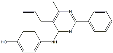 4-[(5-allyl-6-methyl-2-phenyl-4-pyrimidinyl)amino]phenol 结构式