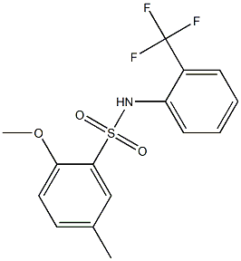 2-methoxy-5-methyl-N-[2-(trifluoromethyl)phenyl]benzenesulfonamide 结构式