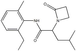 N-(2-ethyl-6-methylphenyl)-4-methyl-2-(2-oxo-1-azetidinyl)pentanamide 结构式