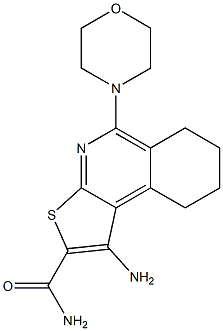 1-amino-5-(4-morpholinyl)-6,7,8,9-tetrahydrothieno[2,3-c]isoquinoline-2-carboxamide 结构式