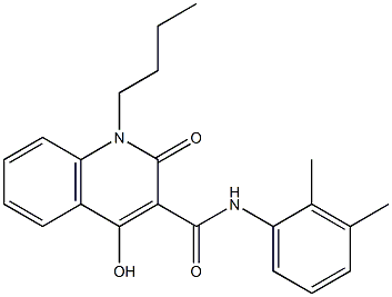 1-butyl-N-(2,3-dimethylphenyl)-4-hydroxy-2-oxo-1,2-dihydro-3-quinolinecarboxamide 结构式