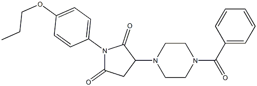 3-(4-benzoyl-1-piperazinyl)-1-(4-propoxyphenyl)-2,5-pyrrolidinedione 结构式