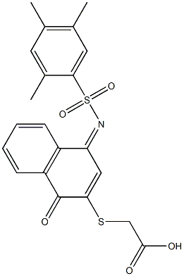 [(1-oxo-4-{[(2,4,5-trimethylphenyl)sulfonyl]imino}-1,4-dihydro-2-naphthalenyl)sulfanyl]acetic acid 结构式