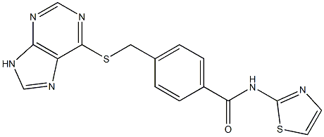 4-[(9H-purin-6-ylsulfanyl)methyl]-N-(1,3-thiazol-2-yl)benzamide 结构式