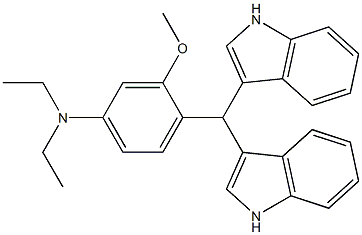 4-[di(1H-indol-3-yl)methyl]-N,N-diethyl-3-methoxyaniline 结构式