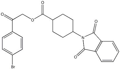 2-(4-bromophenyl)-2-oxoethyl 4-(1,3-dioxo-1,3-dihydro-2H-isoindol-2-yl)cyclohexanecarboxylate 结构式