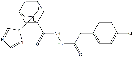 N'-[(4-chlorophenyl)acetyl]-3-(1H-1,2,4-triazol-1-yl)-1-adamantanecarbohydrazide 结构式